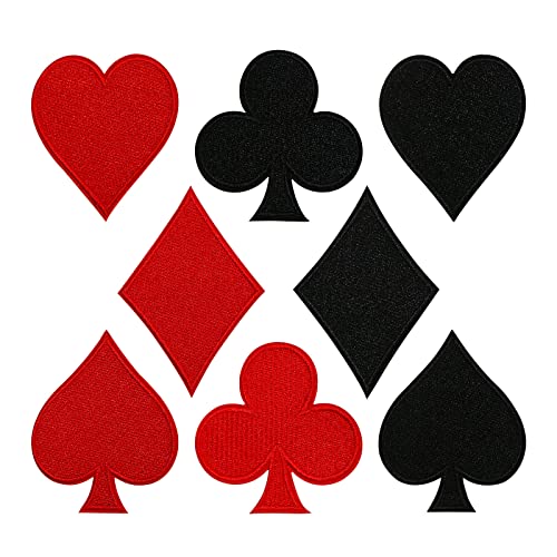 Quantità abbondante: 8 toppe ricamate a forma di carte da gioco, carine e vivaci, sufficienti per soddisfare le vostre varie esigenze e sostituzioni, e abbastanza da condividere con gli altri. È possibile progettare il proprio completo di coppia, outfit genitori-figli, ecc.
