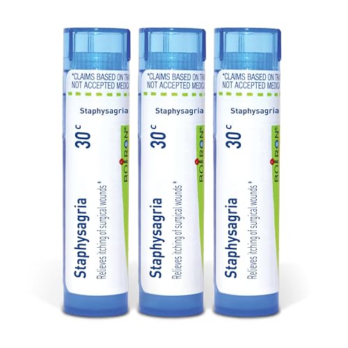 Boiron Staphysagria 30c Homeopathic Medicine for Itching of Surgical Wounds - Pack of 3 (240 Pellets)
