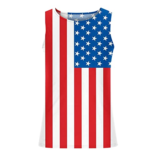 Men's Country Tank Tops Basic Sleeveless Fourth Of July Outfit Man Vintage Patriotic Blouses 4Th Of July T-Shirt Plus Size Tees Independence Day Clothes July 4Th Blouse Tee Shirts White 6Xl #TOP5