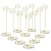 Jofefe Place Card Holders - 10pcs 8.6" Tall Table Card Holders Table Number Holders Table Picture Stand Wire Photo Holder for Place Cards Wedding Party Office Desk Name Memo Menu Clips (Gold)