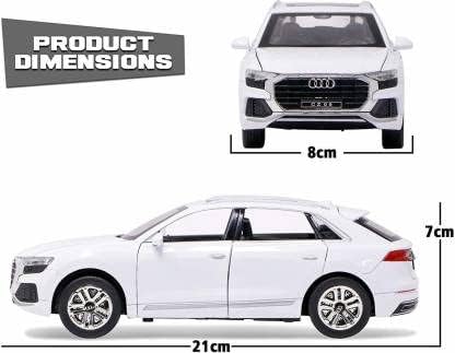 Image of 1:24 Scale Big Audi Q8 Toy Car | Metal Pullback Diecast Car for Kids with Openable Doors, Sound, Light Effects Toy for Car Enthusiasts (Color As Per Available),black