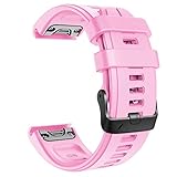 NotoCity Compatible with Fenix 5S Plus Band Silicone Sport Watch Bands for Fenix 5S/Fenix 5S Plus/D2 Delta S Smart Watch-Black Buckle(Pink)