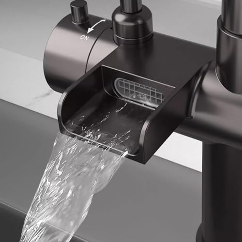 Robinet de cuisine 3 voies gris en laiton massif double commande - 4