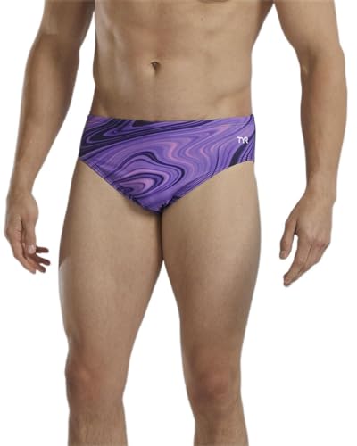 TYR Durafast Elite Racer Sunga masculina padrão, roxo vitalidade