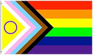 Cekell Intersex Inclusive Progress Pride Flag 3FTX5FT 2021 Redesign to Better Represent Intersex People LGBT Rainbow Flags