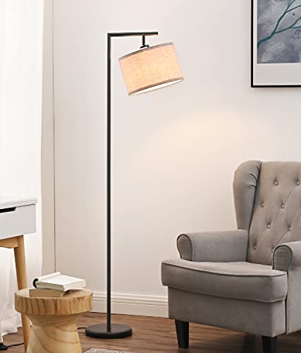 Edishine Black Arc Floor Lamp, Tall Standing Lamp With Adjustable Linen Shade, Modern Arched Reading Light For Bedroom, Living Room, Office, 63" (Black) #TOP7