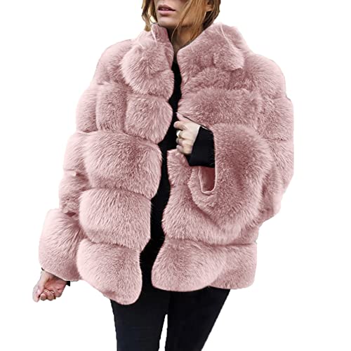 WHZXYDN Chaqueta De Piel SintéTica para Mujer Piel SintéTica De Zorro Piel SintéTica con Costuras Horizontales