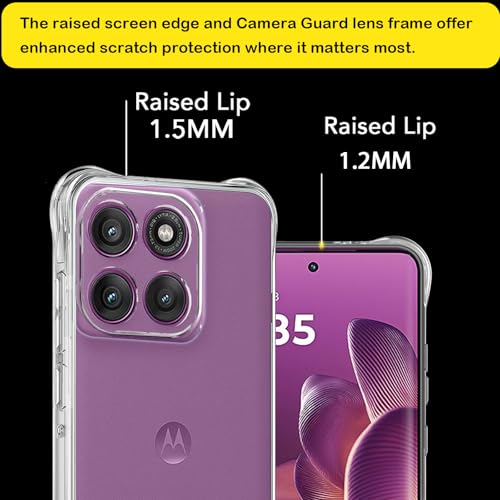 Image of USTIYA Case for Motorola Moto Edge 60 Pro Clear TPU Four Corners Military-Grade Protection Cover Transparent Soft funda