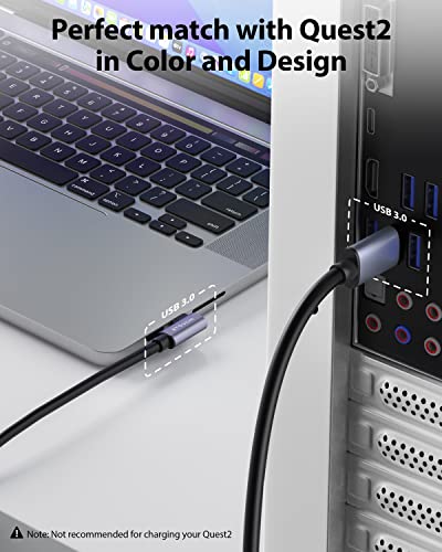 Link Kabel 5m,Kompatibel mit Meta/Oculus Quest2/Pro PICO 4 Zubehör und PC Steam VR,Stouchi Virtual Reality Headset Kabel,Hochgeschwindigkeits PC Datenübertragungs,USB 3.0 auf USB C Kabel für Gaming PC - Image 6