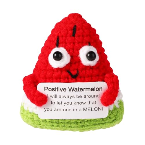 Kighdel Emotional Support Gift Positive Gifts Positive Emotional Watermelon Emotional Support Funny Knitted Watermelon Emotional Support Crochet Positive Support Fruit Inspirational Gift for Men Women