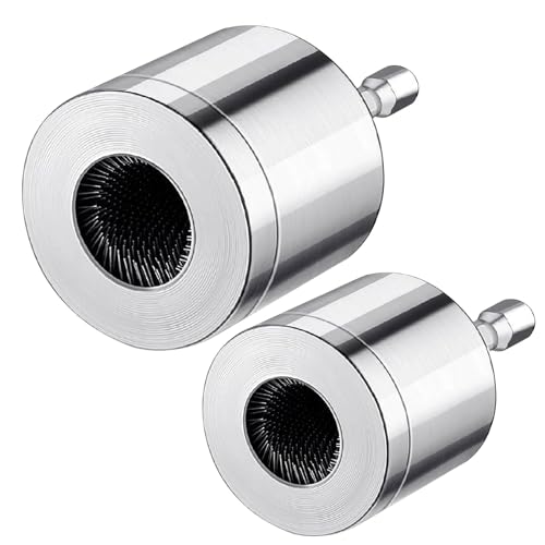 Copper Pipe Cleaner for Drill - 2PCS Plumbing Brush Copper Pipe Drill Cleaner, Upgraded Carbon Steel Full Metal Drills Tube Cleaning Brush for Electric Drills Bit (15＋22mm)