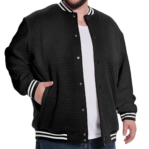 Image of Big and Tall Varsity Jacket Men's Lightweight Letterman Baseball Jacket | Waffle Causal College Bomber Jacket