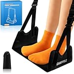 1 Pack Airplane Foot Hammock, No-Collapse Foot Hammock for Plane Travel, Thickened Bamboo Airplane Foot Rest, Adjustable Footrest for Office, Long Flight