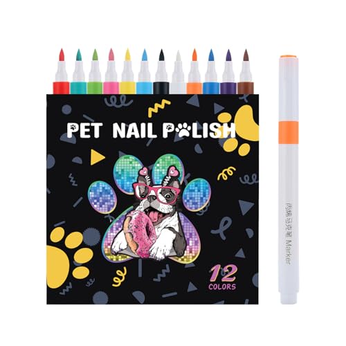Genérico Esmalte De Uñas para Perros | 12 Colores Esmalte En Barra para Perros De Secado Rápido - Fórmula Suave Resistente Al Agua Y Desgaste, Insumos De Aseo para Mascotas Pequeñas