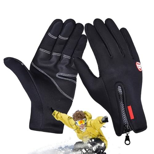 Guantes de invierno para pantalla táctil, guantes térmicos impermeables, guantes cálidos y modernos para clima frío, guantes de ciclismo antideslizantes con función táctil para hombres y mujeres al