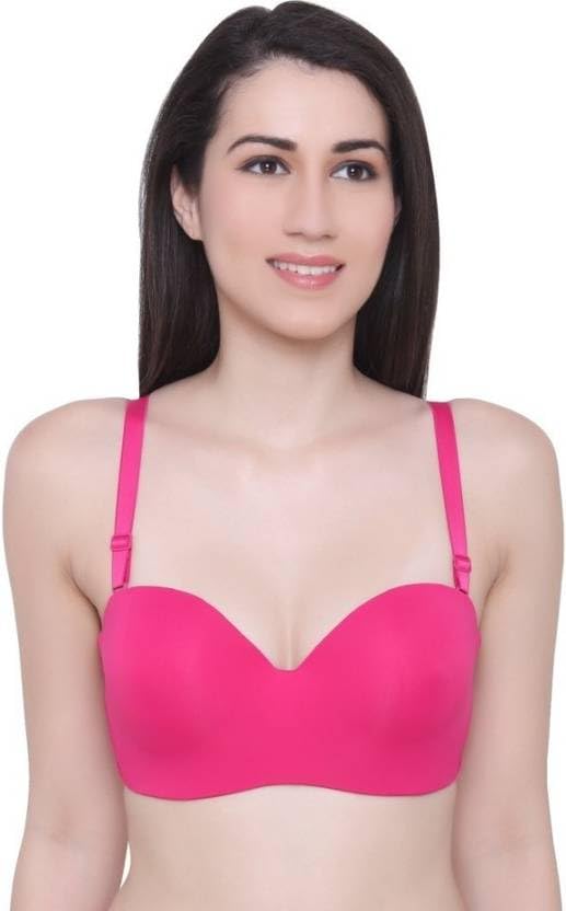 Womens Everydays Padded Underwired Demi Cup Pushup Bra Comfort Tshirt Magenta 30-picture-13