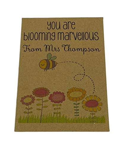 Waystosaythankyou 10 x Teacher to Student Seed Gifts Seed Packets - Personalised - Sunflower - Class gift