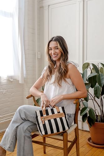 Bolso mini tote de lona con rayas estilo Joy Susan miniatura 2