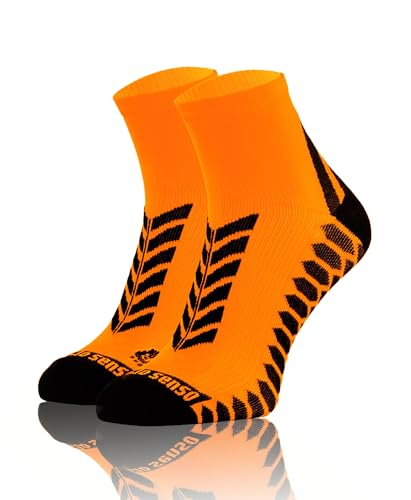 sesto senso - sesto senso 1 Paires Chaussettes Sport de Course Colorées Femme Homme 39-42 Orange