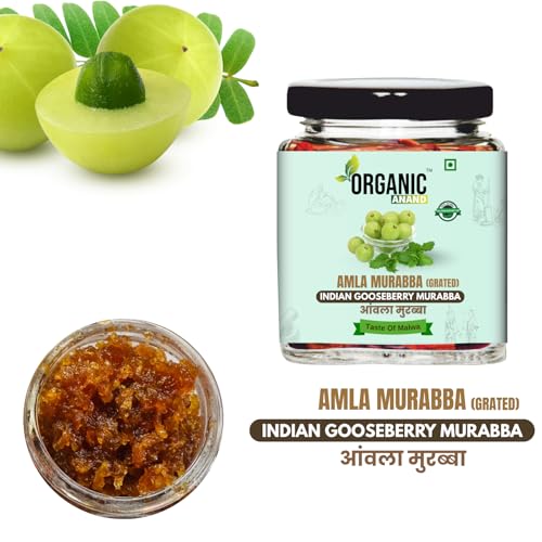 Image of Organic Anand Homemade Amla Murabba, Traditional Indian Gooseberry Murabba, Vitamin C Rich Digestive Treat, Healthy & Natural Sweet Snack, Immunity Booster, Delicious Taste (250gm)