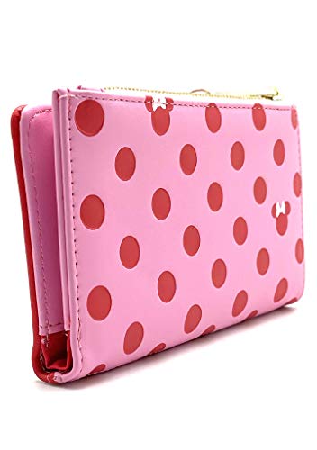 Loungefly Disney Minnie Mouse Pink Polka Dot Pattern Faux Leather Wallet2