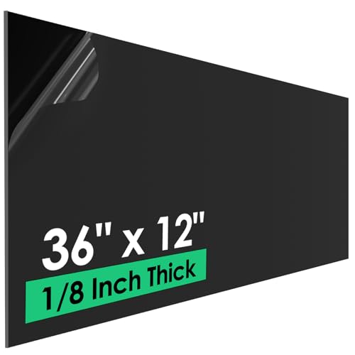 Image of Black ABS Plastic Sheet 1 /8 inch Thick (3mm) - 36 inch x 12 inch, Long Rigid Thermoplastic Board for Signs, Crafts, DIY Projects, Dual-Surface - Textured & Smooth (Pack of 1) | Long Rigid Thermoplastic Board for Signs, Crafts, DIY Projects, Dual-Surface - Textured & Smooth