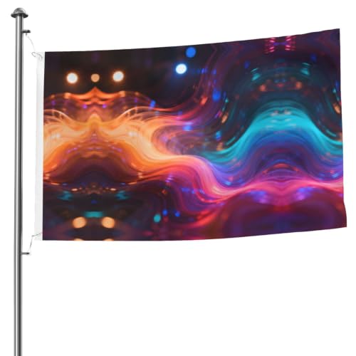 Drapeau extérieur double face ondulé coloré en polyester à œillets - 2