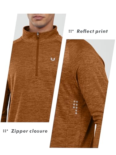 Image of NORTHYARD Men's Quarter Zip Pullover Athletic Running Shirt Long Sleeve | 1 /4 Zip Top, Quick Dry Lightweight, Moisture Wicking Breathable, Reflective Strips, Performance Workout Gym, Hiking Sports