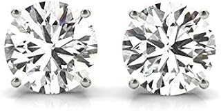 IGI Certified (1/5th Carat -1.00 cttw, F-G Color, VS1-VS2 Clarity, Push Back) 14K White Gold or Yellow Round Brilliant Lab Grown Diamond Stud Earrings for Women by Stefano Navi