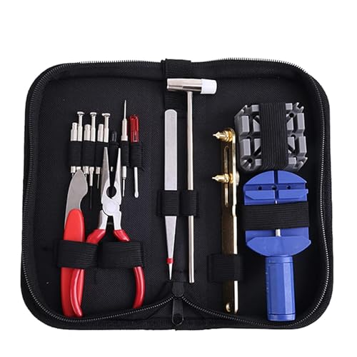 Pince à dénuder Watch Repair Tool Tool Tool Tool Multi Fonction Tool à main Ensemble Remover Shell Ouvre-outils & Regarder la batterie de la batterie d'aiguille T(16pcs)