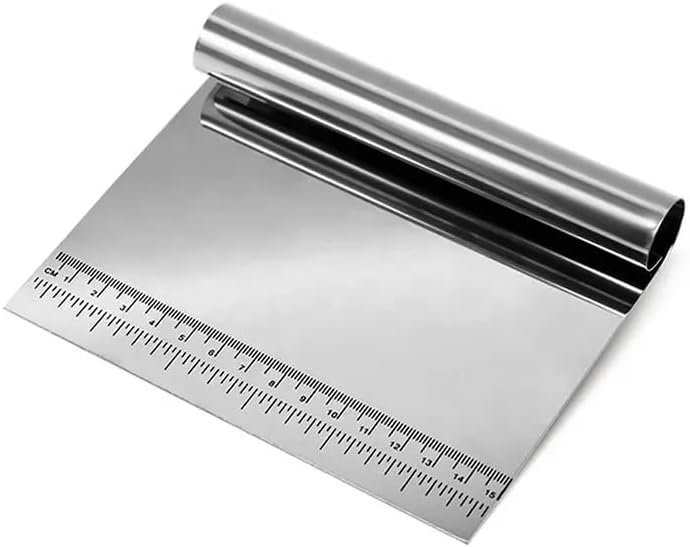 FETHİYE TOPTAN Çelik Spatula,Metal Hamur Sıyrıcı,Pasta Sıyırma Aparatı,Hamur Dilimleyici,Pasta Ve Pastacılık İçin Çelik Şekillendirici Ve Hamur Porsiyonlayıcı
