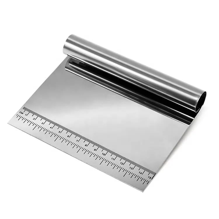 Çelik Spatula,Metal Hamur Sıyrıcı,Pasta Sıyırma Aparatı,Hamur Dilimleyici,Pasta Ve Pastacılık İçin Çelik Şekillendirici Ve Hamur Porsiyonlayıcı