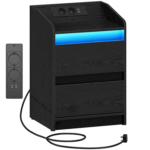 Hzuaneri Mesitas de Noche con Luces LED