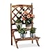 Produktbild Relaxdays Blumentreppe mit Rankgitter, Blumenregal 2 Ebenen, stehende Pflanzentreppe Holz, HBT: 89x51x40 cm, gebrannt