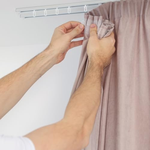 120 Stück 11mm Gardinengleiter für Gardinenschienen, Vorhanghaken Gardinenhaken für Schienen, Faltengleiter Faltenlegehaken zum Einhängen für Vorhangschienen Gardinenbretter Gardinen Laufschienen