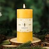 Natural Beeswax Pillar Candles,100% Pure Beeswax Candles-95 Hours Long Burning,Unscented Bees Wax Candles for Home,Prayer,Emergency,Dripless Smokeless Organic Pillar Candles Bluk-2.8x6in-1pack