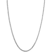 Savlano 925 Sterling Silver Rhodium Plated Solid 2MM Franco Square Box Chain Necklace for Women & Men-Made In Italy with a Gift Box