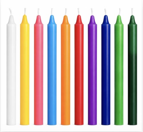 Image of Pahadi Craft Colourful Chime Candles (Pack 10 pcs, HT- 4Inches) | Vibrant Decorative Festival Candles for Puja, Prayers & Gifting