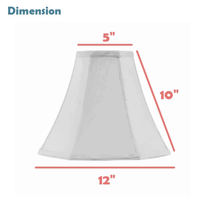 Image of Aspen Creative 34011 Handsewn Pagoda Spider Lamp Shade in Pale Yellow Faux Silk Fabric (5 inch x 12 inch x 9-3 /4 inch)