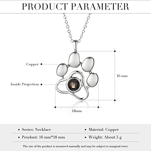 Opalstock Personalized Pet Photo Necklace, Custom Photo Charm Projection Necklace Dog Cat Paw Pendant Pet Memorial Necklace Gifts #TOP3