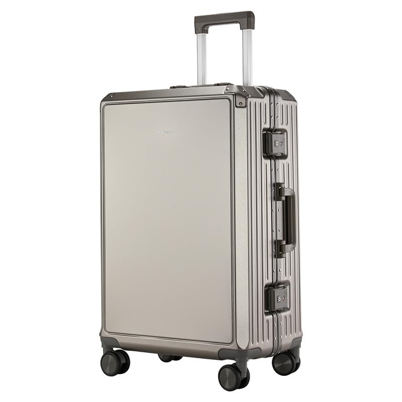 Travel Suitcase with Wheels Lightweight Luggage, Aluminum Frame Spinner Suitcase,TSA Lock Password Protection,Compression Design,Universal Wheel Carryon Checked Bag for Travel (dark gray, 20inch)