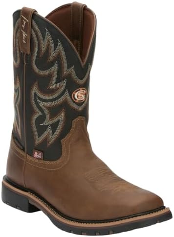 Justin Men's Fireman Western Boot Square Toe Tan 12 EE US | Image 1