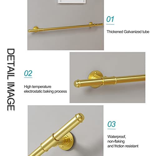 Kit support de rampe d'escalier en fer forgé doré 15 pi - 4