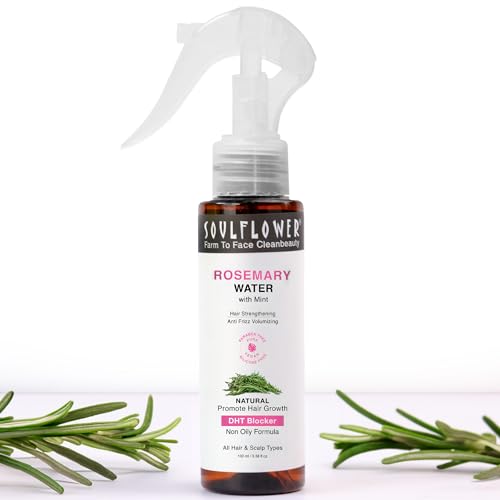 Soulflower Rosemary Water Spray for Hair Growth | Niacinamide & Mint | Hair Regrowth Spray | Instant Shine | Strengthens Hair Roots & Strand | Anti Hair Fall Cooling & Relaxing | All Hair Types 100ml