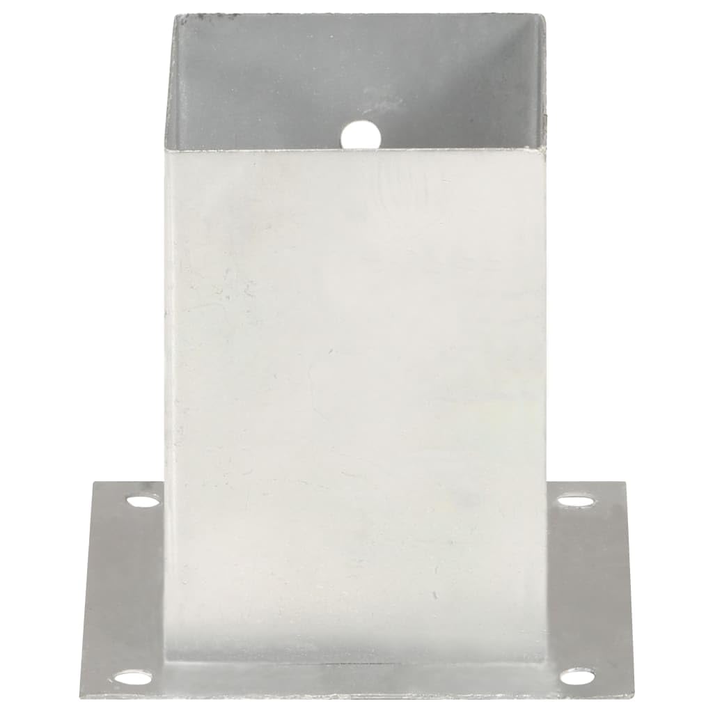Anclaje de poste de 4 piezas, metal galvanizado para tubos cuadrados de 101 mm, galvanizado en caliente, resistente a la corrosión, para montaje en suelo en hormigón y madera, zapatos de apoyo