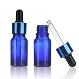 COSIDEA 30 cuentagotas de aceite esencial de 10 ml, color azul, para líquidos, contenedores de viaje, recargables, al por mayor, 30 unidades