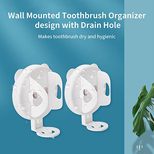 image for YUNCHI Electric Toothbrush Holder Organizer Adhesive Wall Mounted，2 
