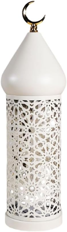 Decorative Candle Holder Ramadan Decoration Metal Candle Lantern Tea Light Holder for Mantel Table Desk Dining Room Home Decor (L)