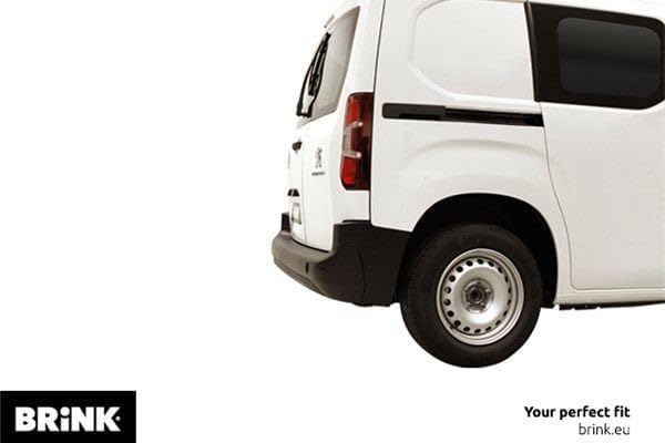 Brink towbar removed from a white Peugeot Partner van, side view