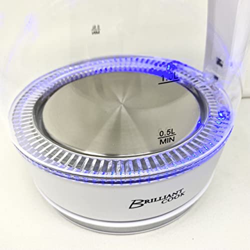 Hervidor eléctrico con luz LED 1.7L capacidad blanca miniatura 4